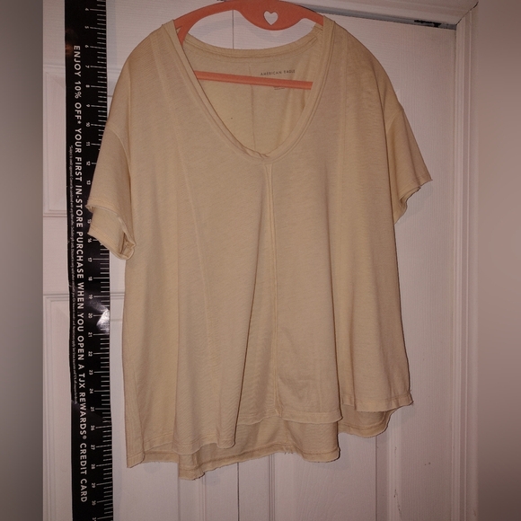 Women's Cream V-Neck Top Cropped Top - Picture 12 of 14
